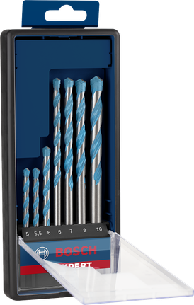 Conjunto de brocas Bosch MultiConstruction com 7 peças.